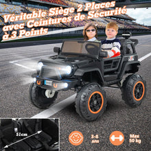 Load image into Gallery viewer, Voiture lectrique 24v pour Enfants 2 Places Tlcommande Musique Histoire Klaxon Usb Fonction de Dmarrage Lent Suspensions  Ressort Blanc/Noir/Rose/Violet -
