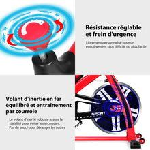 Load image into Gallery viewer, Vélo d'Exercice Intérieur avec Volant d'Inertie 8 KG Silencieux Bouilloire Porte-gobelet Ecran LCD Selle et Huidon Réglables -