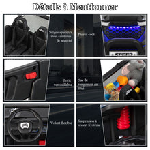 Load image into Gallery viewer, Voiture lectrique Enfant 12 V Tlcommande pour 3-8 Ans 2 Vitesses Ressort de Suspension Charge 59KG 118x74x71CM Noir/Rose/Rouge -