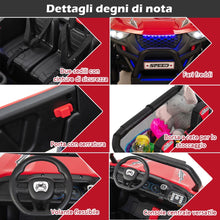 Load image into Gallery viewer, Voiture lectrique Enfant 12 V Tlcommande pour 3-8 Ans 2 Vitesses Ressort de Suspension Charge 59KG 118x74x71CM Noir/Rose/Rouge -
