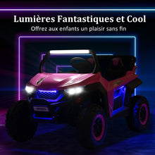 Load image into Gallery viewer, Voiture lectrique Enfant 12 V Tlcommande pour 3-8 Ans 2 Vitesses Ressort de Suspension Charge 59KG 118x74x71CM Noir/Rose/Rouge -
