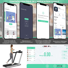 Load image into Gallery viewer, 2 en 1 Tapis de Course Electrique Pliable 1  12 Km/H avec Haut-parleur Bluetooth Tlcommande Moteur 0,75HP Vert/Blanc/Noir/Rouge/Or/Noir et Argent/Bleu -