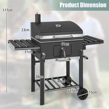 Load image into Gallery viewer, Barbecue  Charbon de Bois Portable avec 2 Tables d'Appoint Noir -