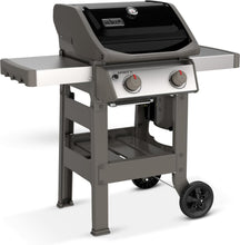 Load image into Gallery viewer, Spirit II E-210 GBS Barbecue à Gaz,2 Brûleurs,Surface de Cuisson 51 x 46 cm,Thermomètre de Couvercle,Table d'Appoint Rabattable (Gauche),4 Roues - Noir et Argent (44010153)