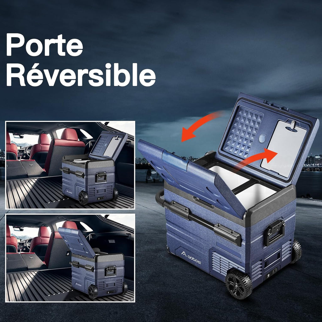 115L Glaciere Electrique Double Zone,Glaciere a Compression WiFi APP,12 V/24 V et 100-240 V Frigo Camping,-20 à 20 pour Voiture,Camion,Bateau,Camping,Car,Caravanes,Voyageant,Maison