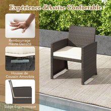 Load image into Gallery viewer, Ensemble Meuble de Salon 5PCS Salon de Jardin en Rotin PE avec Coussin pour Balcon Piscine Terrasse Gris/Blanc -