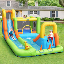 Load image into Gallery viewer, Château Gonflable 8 en 1 avec 2 Toboggans Parc Aquatique avec Maison de Saut Charge 135kg pour 3 Enfants de 3-10 Ans -