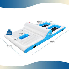 Load image into Gallery viewer, Île de Piscine Gonflable pour 4 Personnes avec Pompe Glacière Porte-Gobelets 360 x 197 x 66cm -
