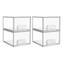 Load image into Gallery viewer, Stackable Makeup Storage Drawers, Vtopmart 4 Pack Acrylic Bathroom Organizers, Clear Plastic Storage Bins, Size: 4.4x6x7.5 inchs