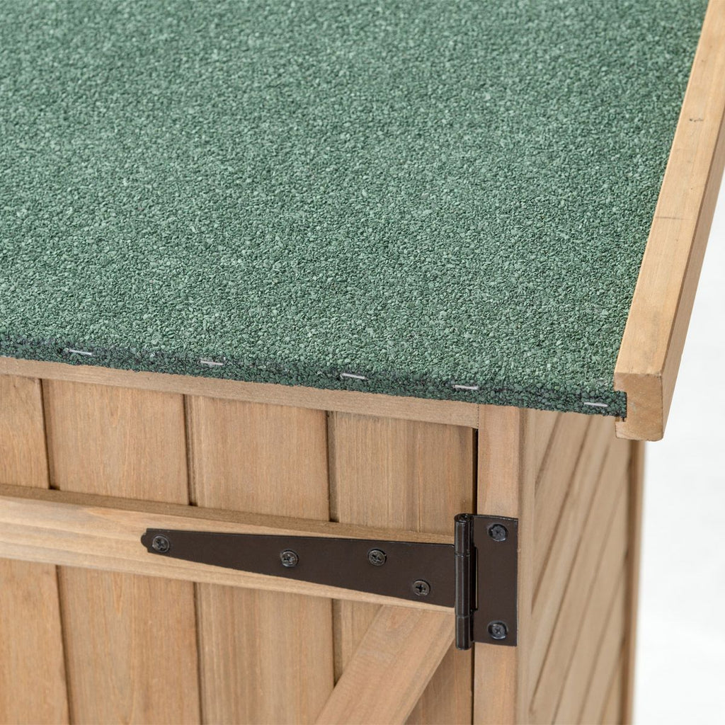 Abri de Jardin en Bois Cabane de Jardin Extrieur Double Portes avec Loquet Toit Inclin en Asphalte Cabanon Jardin Extrieur 140 x 50 x 162 cm Naturel -