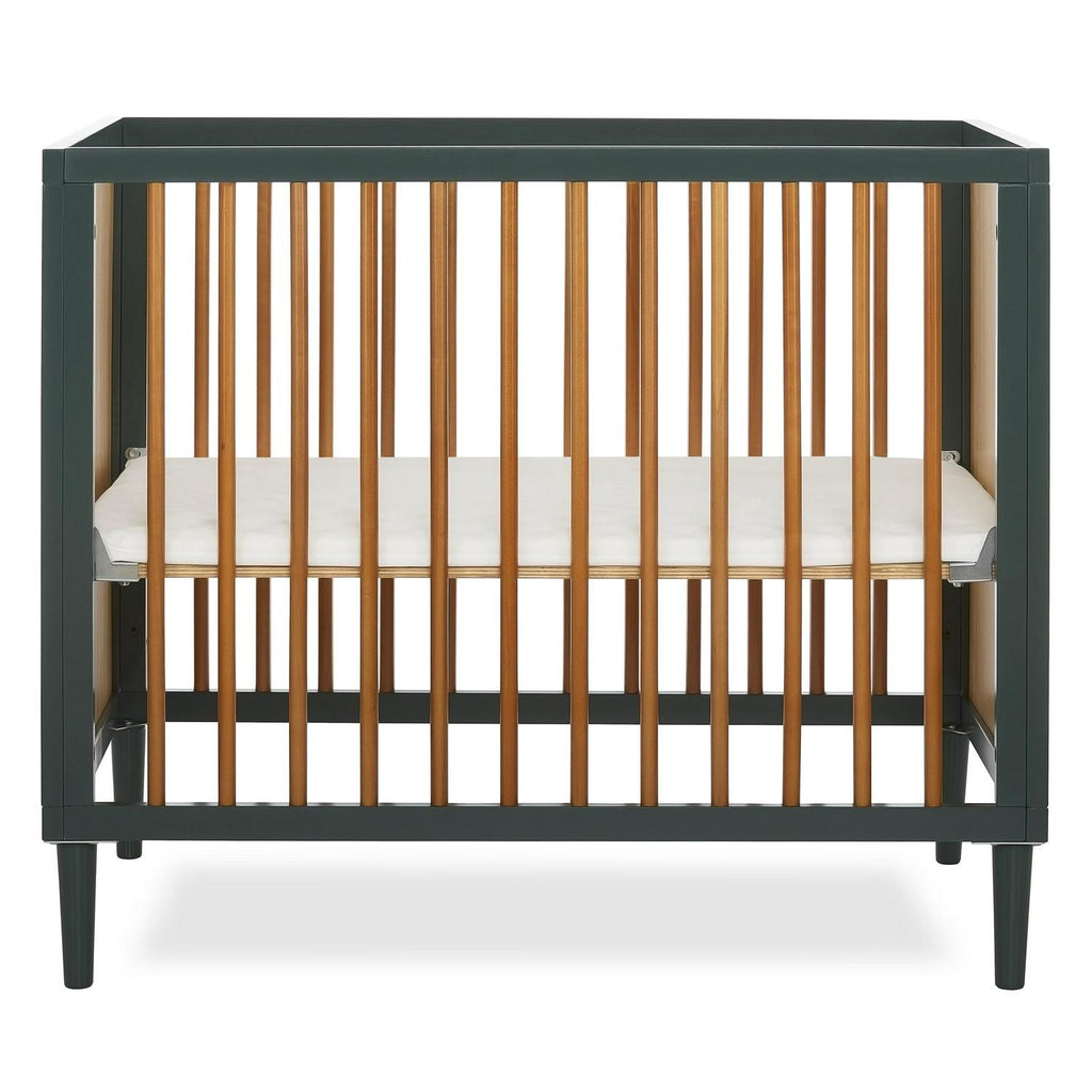 Dream on Me Lucas Mini Modern Crib with Rounded Spindles I Convertible Crib I Mid - Century Meets Modern I Portable Crib