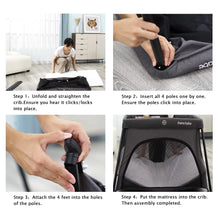 Load image into Gallery viewer, Portable Crib for Baby Travel with Soft Mattress