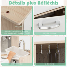 Load image into Gallery viewer, Cuisine Enfants en Bois XXL Angle 105 x 49 x 85 cm ( L x l x H ) Cuisine Complet avec Four Lave Linge 3 An+ -