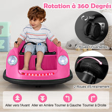 Load image into Gallery viewer, Auto-tamponneuse Electrique 12V pour Enfants Alimente par Batterie Tlcommande Lumires LED Musique pour les 2-5 Ans Rose/Rouge/Bleu -