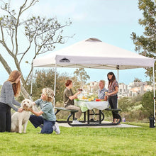 Load image into Gallery viewer, EAGLE PEAK Pop-up tonnelle de Jardin Pliable 3x3m, Tente Pliante avec Pieds Droits Hauteur réglable auvent pour Camping Plage Festival avec Sac à roulettes (Blanc)