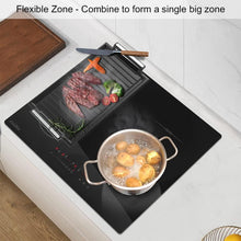 Load image into Gallery viewer, Covercook Plaque à Induction - Plaque de Cuisson à Induction Electrique -Encastrable 3 ou 4 foyers - Flexible Zone - 9 Niveaux de Puissance, Commande Tactile - Verrouillage d'enfant - 7000W, 220-240 V