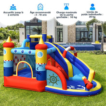 Load image into Gallery viewer, Ch芒teau Gonflable Style Bateau avec Toboggan Incurv Zone de Saut Mur d'Escalade Gonfleur non Inclus -
