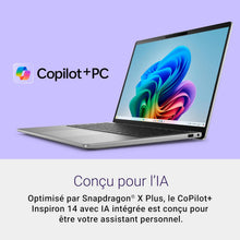 Load image into Gallery viewer, Dell Inspiron 14 (5441) Copilot+ PC Portable 14" Écran FHD+ 60 Hz Snapdragon X Plus 16 Go RAM 512 Go SSD Qualcomm Adreno Windows 11 Home Clavier rétroéclairé AZERTY - Gris Titane