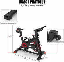 Load image into Gallery viewer, CARE FITNESS - VÉLO DE BIKING - Speed racer - velo d'appartement avec écran LCD-Masse d'inertie 22kg-Guidon et selle réglable