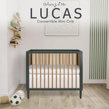 Load image into Gallery viewer, Dream on Me Lucas Mini Modern Crib with Rounded Spindles I Convertible Crib I Mid - Century Meets Modern I Portable Crib
