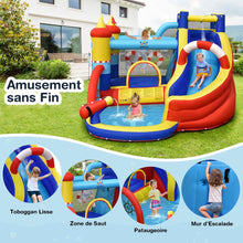 Load image into Gallery viewer, Ch芒teau Gonflable Style Bateau avec Toboggan Incurv Zone de Saut Mur d'Escalade Gonfleur non Inclus -