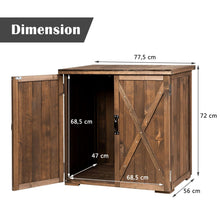 Load image into Gallery viewer, Armoire de Jardin Exterieur en Bois 77,5 x 56 x 72 cm Abri  Outils avec Double Portes Marron -