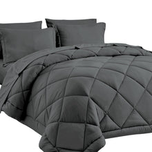 Load image into Gallery viewer, CozyLux Queen Bed in A Bag 7-Pieces Comforter Sets with Comforter and Sheets Dark Grey All Season Bedding Sets with Comforter, Pillow Shams, Flat