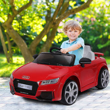 Load image into Gallery viewer, Voiture TTRS Electrique pour Enfants 12V Max. 5 Km/h Double Porte avec Tlcommande 2.4G Blanc/Rouge -