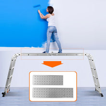 Load image into Gallery viewer, chelle Polyvalente 5 en 1 avec 2 Montants 4 Plis 15 Echelons Pliable et Multifonction Capacit 150kg en Aluminium -