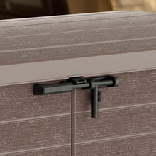 Load image into Gallery viewer, Duramax StoreAway 1200L Plastic Garden Shed/ Flat Lid,Outdoor Storage Shed,Wheelie Bin Hideaways,Wheelie bin box,Durable Construction,Ideal for Bikes,BBQs &amp; 2x 240L Bins,145x85x125 cm,Brown