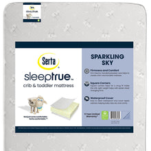 Load image into Gallery viewer, SleepTrue Sparkling Sky 5 Dual-Sided Crib &amp; Toddler Mattress - Sustainably Sourced Fiber Core - Waterproof - Lightweight - GREENGUARD Gold Certified - 5 Year Warranty