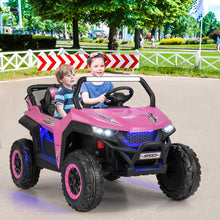 Load image into Gallery viewer, Voiture lectrique Enfant 12 V Tlcommande pour 3-8 Ans 2 Vitesses Ressort de Suspension Charge 59KG 118x74x71CM Noir/Rose/Rouge -