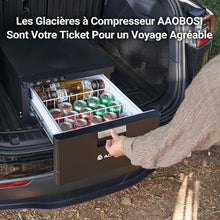 Load image into Gallery viewer, AAOBOSI 31L Tiroir Glaciere Electrique, Glaciere a Compression avec APP, Glaciere Caravane 12V/24V, -20℃ à 20℃ Glacière Électrique pour Voiture, Camion, Bateau, Camping-Car