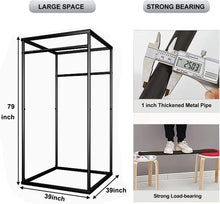 Load image into Gallery viewer, Cabine D'essayage Demontable, Vestiaire Portable avec Rideau, Temporaire Cabine D'essayage Mobile pour Magasin Vêtements Chambre Bureau Plage, (Noir, 100x100x200cm)
