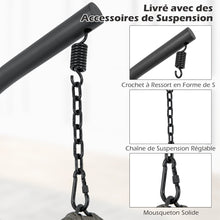 Load image into Gallery viewer, Chaise Oeuf en Rotin PE avec Support avec Oreiller et Coussin Chaise Suspendue avec Accessoires de Suspension Capacité 160 Kg Gris -