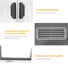 Load image into Gallery viewer, Abri de Jardin à l'Extérieur en Acier Galvanisé avec 2 Portes,4 Bouches d'Aération pour Stocker Outils 238 x 131 x 181CM Gris+Blanc -