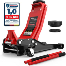 Load image into Gallery viewer, Cric hydraulique 3T - Hauteur de Levage Plate : 75-505 mm - avec 2 Supports en Caoutchouc - Cric hydraulique Professionnel - roulettes de Levage à 360°, GTWH3000