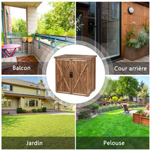 Load image into Gallery viewer, Armoire de Jardin Exterieur en Bois 77,5 x 56 x 72 cm Abri à Outils avec Double Portes Marron -