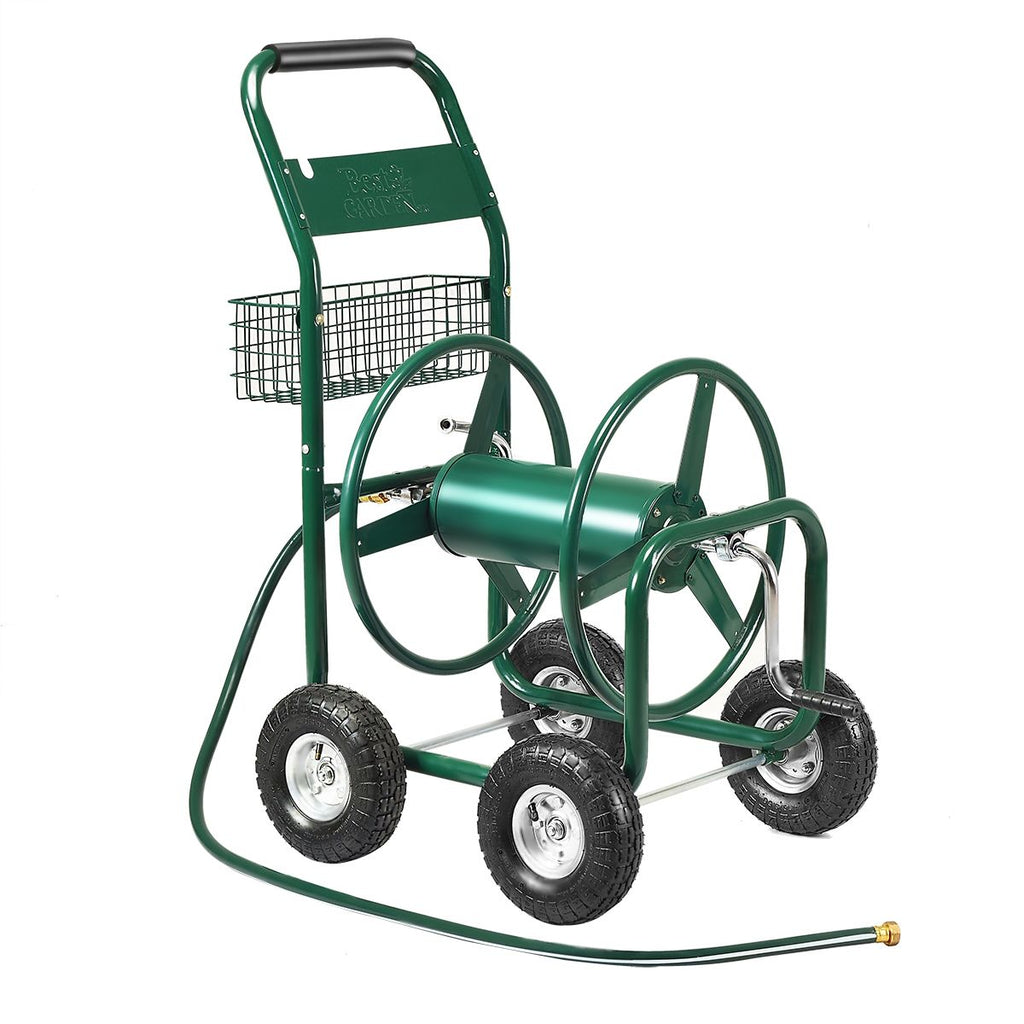 Dévidoir de Tuyau d’Arrosage avec 4 Roulettes Chariot pour 1.7m de Tuyau d’Arrosage Panier,95x62x113cm,Vert -