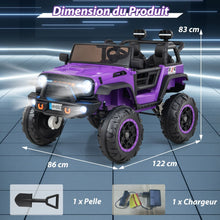 Load image into Gallery viewer, Voiture lectrique 24v pour Enfants 2 Places Tlcommande Musique Histoire Klaxon Usb Fonction de Dmarrage Lent Suspensions  Ressort Blanc/Noir/Rose/Violet -