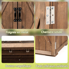 Load image into Gallery viewer, Armoire de Jardin Exterieur en Bois 77,5 x 56 x 72 cm Abri  Outils avec Double Portes Marron -