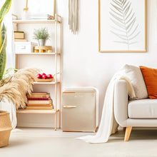 Load image into Gallery viewer, Cecotec Mini Frigo Bolero CoolMarket TT Origin 45 Beige E. Réfrigérateur Hauteur 55cm et Largeur 44,7cm, Classe Énergétique E, Bac à Glace et Poignée Chromée, Beige