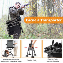 Load image into Gallery viewer, Chaise de Chasse Portable Chaise de Tir avec Sige de Pliable Rglables Rotation  360掳 Support de Fusil Rglable Charge 150 kg Noir -