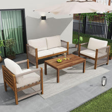 Load image into Gallery viewer, Salon de Jardin,Salon de Jardin 4 Personnes,avec canapé,Table Basse et Coussins,Housse en Tissu déhoussable et Lavable,Noir (Coussins d'assise Inclus)