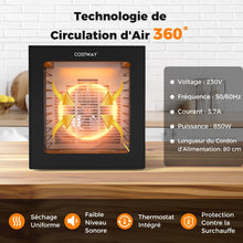 Load image into Gallery viewer, Dshydrateur Alimentaire Schoir  10 Plateaux en Acier Inoxydable avec 10 Programmes Prrgls Minuterie de 48H&amp;Temprature de 30-75鈩Noir -