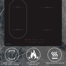 Load image into Gallery viewer, Covercook Plaque à Induction - Plaque de Cuisson à Induction Electrique -Encastrable 3 ou 4 foyers - Flexible Zone - 9 Niveaux de Puissance, Commande Tactile - Verrouillage d'enfant - 7000W, 220-240 V