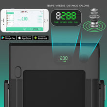 Load image into Gallery viewer, 2 en 1 Tapis de Course Electrique Pliable 1 à 12 Km/H avec Haut-parleur Bluetooth Télécommande Moteur 0,75HP Vert/Blanc/Noir/Rouge/Or/Noir et Argenté/Bleu -