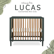 Load image into Gallery viewer, Dream on Me Lucas Mini Modern Crib with Rounded Spindles I Convertible Crib I Mid - Century Meets Modern I Portable Crib
