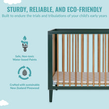 Load image into Gallery viewer, Dream on Me Lucas Mini Modern Crib with Rounded Spindles I Convertible Crib I Mid - Century Meets Modern I Portable Crib