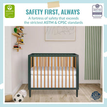 Load image into Gallery viewer, Dream on Me Lucas Mini Modern Crib with Rounded Spindles I Convertible Crib I Mid - Century Meets Modern I Portable Crib